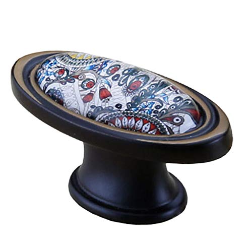 Puxador de armário de cerâmica vintage Baoblaze - N 55,7 mm - M 55,7 mm