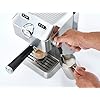 Caso Espresso Gourmet - Stainless Steel Strainer Carrier, Powerful 19 Bar Ulka Pump, with Milk Frother, for Coffee Powder or ESE Coffee Pods, for 2 Cups, with Heat Plate