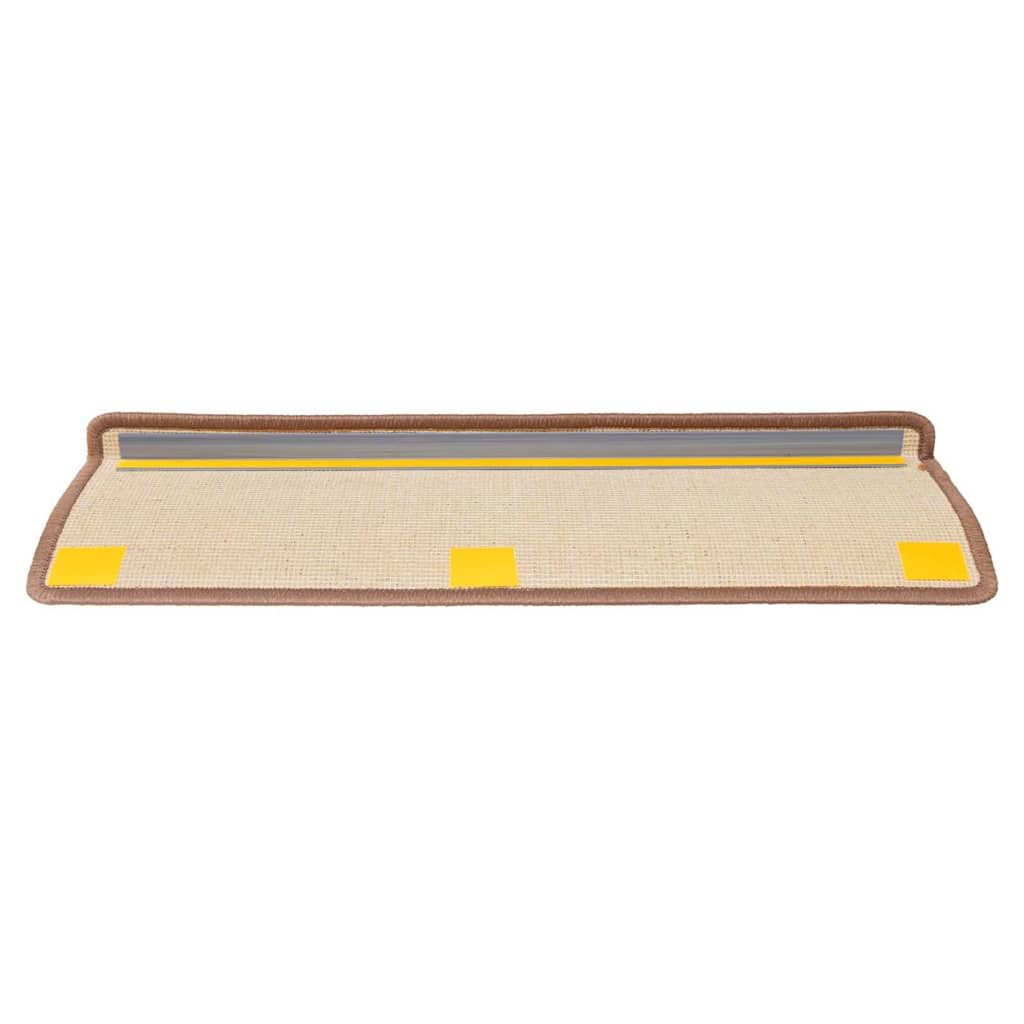 Mata schodowa 15 sztuk 65x21x4 cm Brązowa PP Tufté