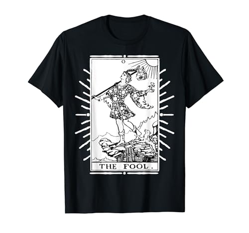 T SHIRT TAROCCHI VINTAGE CARD, LA FOOL CARD, OCCULT, TAROCCHI Maglietta