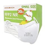 MEZORRISON 30 piezas Mascarillas FFP2 de tamaño pequeño certificación CE 5 capas filtrado eficiente PFE≥95% FFP2 Máscara Mini Size - Paquete individual