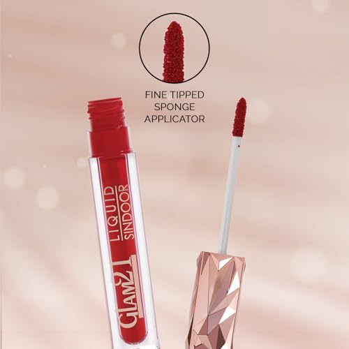 Image of Glam21 Liquid Sindoor | Quick-Drying & Smudge-Free Formula | Sweat-Resistant | Long-Lasting Wear | Smooth Sponge Tip Applicator for Precise Application | Combo Pack of 2 | Red and Maroon | 5gm each