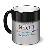 printplanet Zaubertasse mit Namen Nicole - Magic Mug mit Design Positive Eigenschaften - Zauberbecher, magische Kaffeetasse