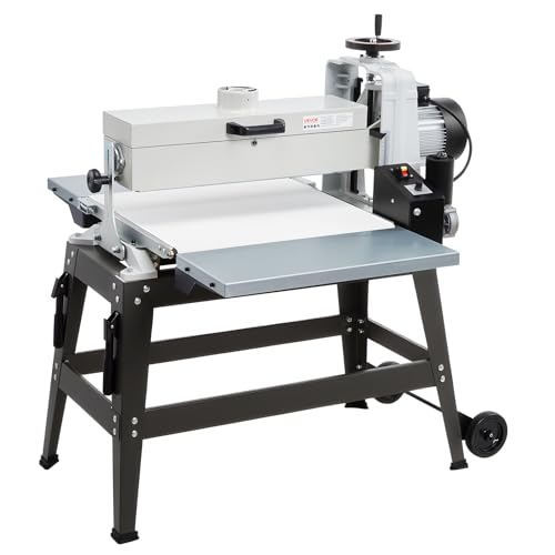 VEVOR 22' Drum Sander with Stand & Extension Tables, 1.75HP 1440RPM Dual Motor Drum Sander for...