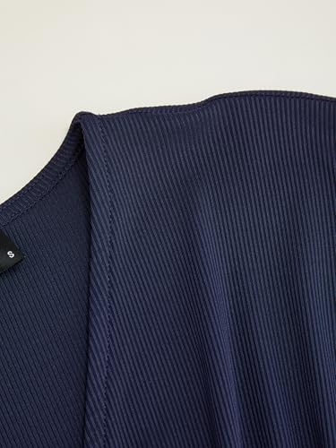 CIDER Womens V-Neck Midi Dress Ruched Short Sleeve Casual A Line Dresses3