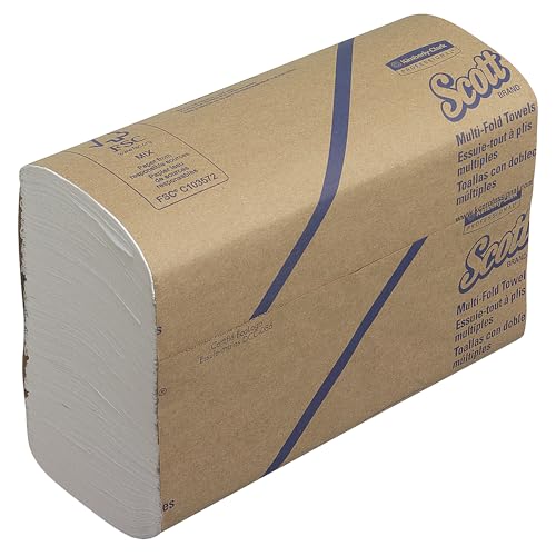 Scott Multifold Toallas de Mano 1804, Intercaladas, Absorbentes y Resistentes con Tecnología Airflex, 16 Paquetes x 250 Hojas (4,000 en total)