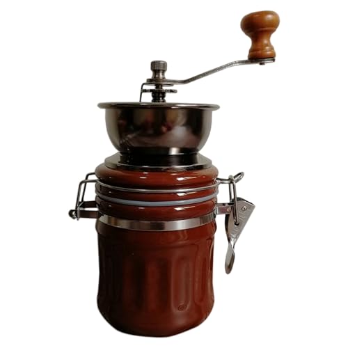 Molinillo de café de mano de estilo vintage, molinillo de café con manivela ajustable con grosor ajustable para café molido en casa o de viaje