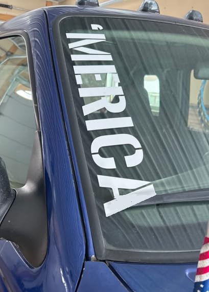Image of Merica Car Sticker Decal, Truck, Windshield Banner Vinyl Sticker, 20 x 4 inches