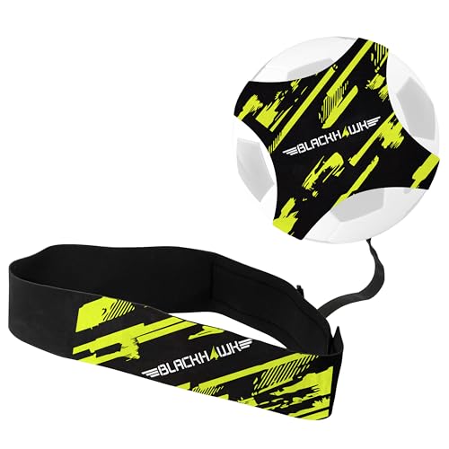Franklin Sports Soccer Ball Training Belt - Blackhawk Pass-Pal Soccer Kick Trainer + Practice Equipment Accessory - Solo Passing, Shooting + Skills Trainer Belt - Fits Balls