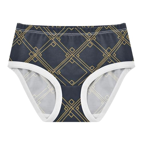 Geometric Lattice Girls' Underwear Soft Touch Briefs Underwear for Baby Girls in Sizes 2T,3T, 4T, 5T, 6Y and 8Y