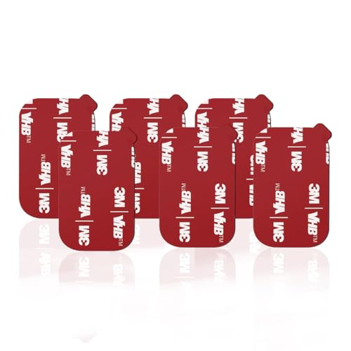 6pcs Rectangle 3M Sticky Adhesive Replacement Kit, for Magnetic Car Dashboard Phone Mount Base Sticker Parts, Double Side 3M VHB Tape Adhesive Pads (Red)