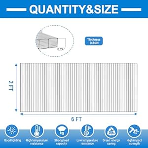 12 pcs 2 x 6 x 024 polycarbonate greenhouse panels twin wall polycarbonate panels impact resistance clear sheets greenhouse panels uv protection waterproof for garden and greenhouse  urban country home decor