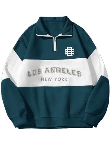 Image of Noble Monk Men's Baggy Fit Sweatshirt | Drop Shoulder Oversized Sweatshirt | Long Sleeve Zip with Collared Sweatshirts for Men's