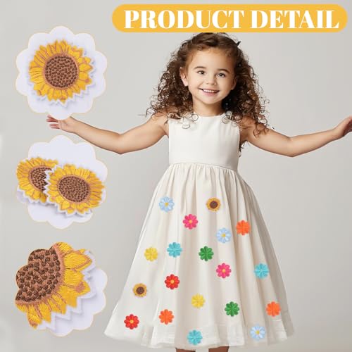 48 écussons thermocollants marguerites multicolores Simplicity pour customisation