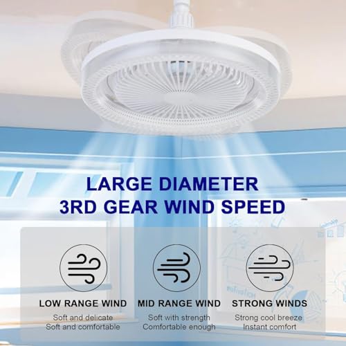 Shengruili Lámpara Ventilador,Ventilator lampe,Luces de Ventilador de Techoventilador de Techo con Luz y Control Remoto,Luz De Techo LED Con ventilador - imagen 5