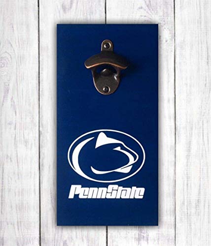 Penn State Nittany Lions Beer Bottle Opener | Wall Mounted Opener | Penn State Football Bar Sign | Nittany Lions Fan Gift | Man Cave Sign -by LEADING EDGE DESIGNS