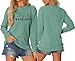 GOLPKEQ First of All I'm A Delight Sweatshirt Women Funny Sarcastic Sweatshirts Casual Crewneck Long Sleeve Pullover Top (Green,L)