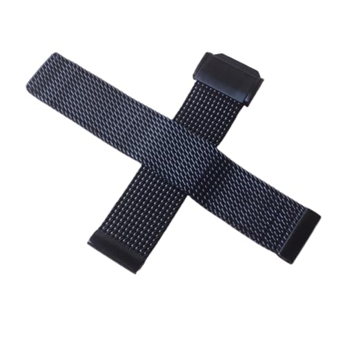 Bracelet de montre en maille acier bleu 21mm avec fermoir à boucle déployante