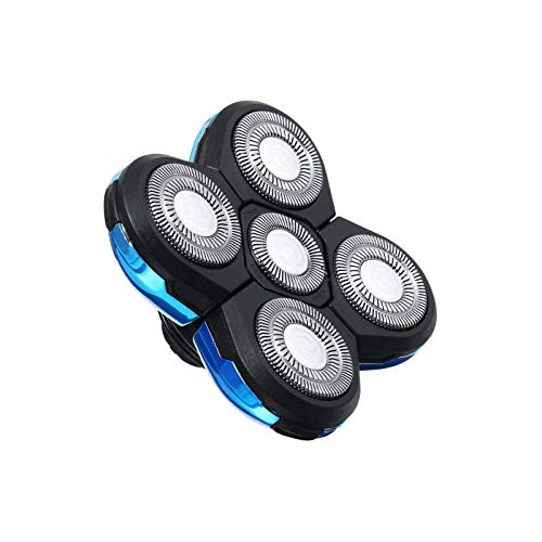 ZHANGLI 5 Head Shaver Replacement, Shaver Replacement Heads Beard Cutter Replacement Blade Hair Trimmer Electric Razor Shaver Head Rotary 4D Cutter Head Double Ring Blade Easy Install