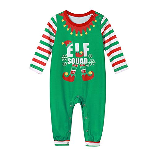 Family Matching Christmas Pajamas Set for Dad Mom Kids Baby, Xmas Nightwear Sleepwear Homewear (Green(Baby), 80(12-18 Months))