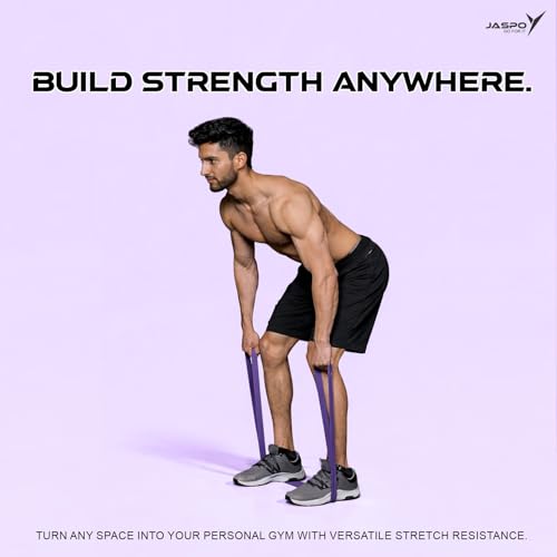 Image of Jaspo Fit Stretch Latex Resistance Band for Workout | Durable Exercise & Stretching Bands for Home Gym | Strength Training, Flexibility & Mobility | Ideal for Men & Women - M (30-45 kgs)
