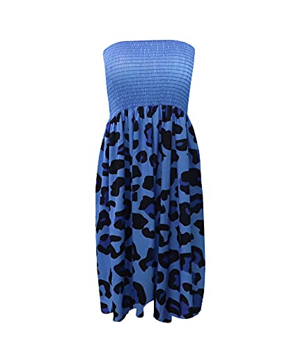 Image of Zyyfly Strapless Dress for Women Summer Beach Boho Smocked Tube Top Dress