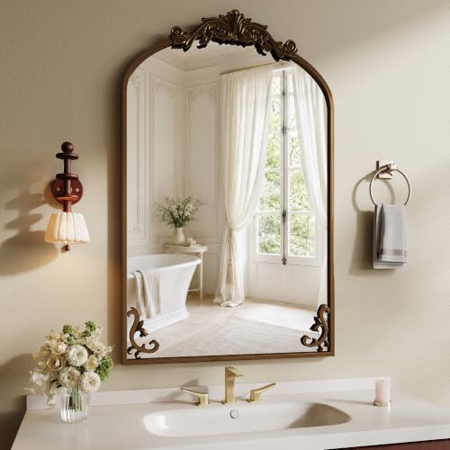 Image of Koonmi Vintage Wall Mirror, 38 inchx26 inch Arched Antique Mirror