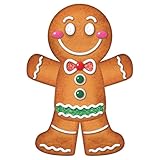 Beistle Jointed Gingerbread Man, 3’- Christmas Wall Decorations, Unique Gingerbread House Décor for Holiday Parties, Winter Wonderland Seasonal Accent for Homes and Classrooms