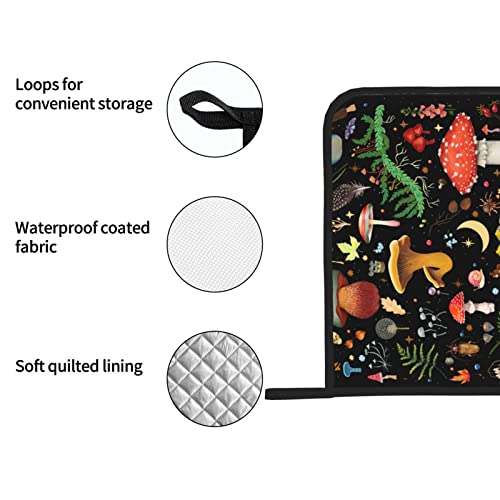 Mushroom Gifts Pot Holders Sets Of 2, Non-Slip Hot Pads For Kitchen Potholders For Cooking Baking Bbq Grilling (2-Piece Sets) #TOP4