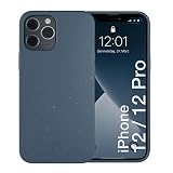 Woodcessories - Coque antibactérienne et Bio Compatible avec Coque Iphone 12 Bleu Pacifique, Coque iPhone 12 Pro Bleu Pacifique - sans Plastique, biodégradable et autonettoyante