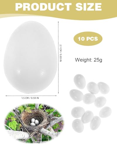 TPZORJX taubeneier attrappe,10 Stück Taubeneier, Simulation von soliden Kunststoffeiern zum Schlüpfen von Tauben,tauben zubehör,Hilfsmittel für Tauben, landwirtschaftliches Werkzeug für Geflügel