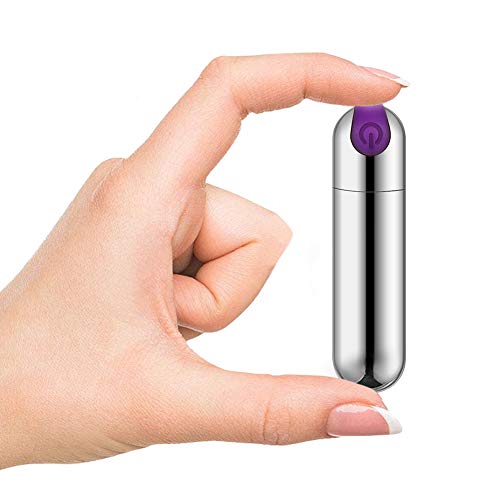 Best Bullet Vibrator, Rechargeable Bullet Vibe with 10 Settings, Super Strong Vibrating Bullet Toy for Women, Waterproof Clitoris Vibrator with Discreet Package (Silver)
