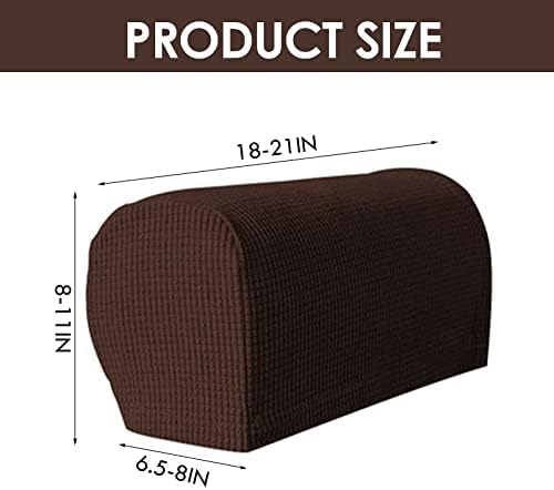 Yamvisa Armchair Covers, Set of 4 Armrest Chair Covers Non-Slip Arm Protector Stretch Armchair Couch Anti-Scratch Furniture Slipcovers for Sofa Couches (Chocolate)