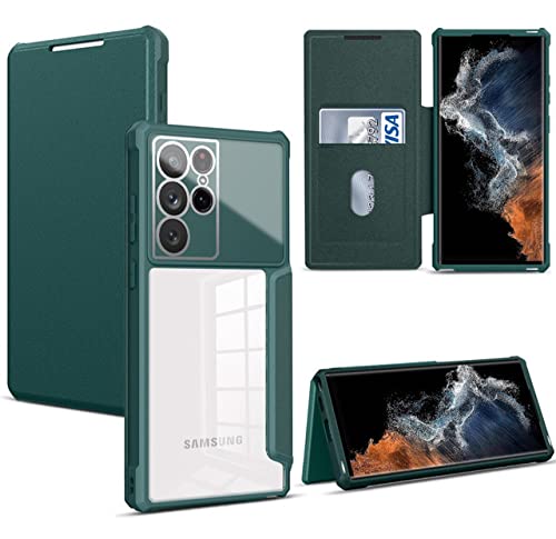 Étui en cuir pour Samsung A73 5G et S23 Ultra : protégez votre écran des rayures en vert