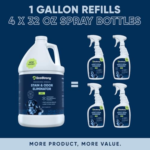 Eco Strong Pet Stain and Odor Remover - Cat Urine Enzyme Cleaner Destroyer, Urine Destroyer for Dogs, Pet Urine Enzyme Cleaner - 128 Oz - Image 7