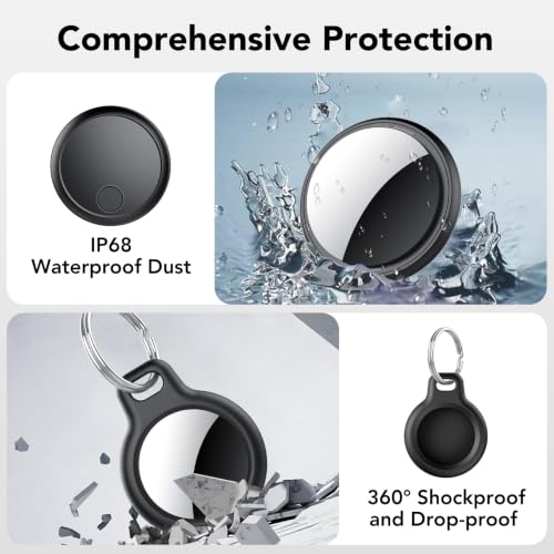 Image of Air Tracker Tags-4 Pack for Apple Find My (iOS Only), Bluetooth Tracker Tags for Keys Wallet Luggage Backpack, Smart Tag for iPhone iPad, 100dB Alerts, 2-Year Battery, IP68 Waterproof, with Holder