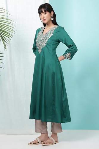 Image of W for Woman Zari Embroidered Anarkali Kurta