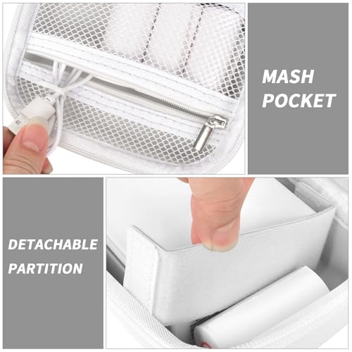 Image of Sticker Printer Case for Anycash /for ETIKEZ PM290C / for Nelko PM230 / for Memoking T02 / for Phomemo M02 / T02 / Q30S Mini Photo Printer. Holder for Label Maker, Thermal Paper, USB Cable, Box Only(White)