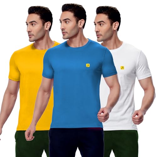 Image of AMUL COMFY Men's Cotton Plain Round Neck Half Sleeve Casual T-Shirts