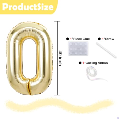 Image of 50 Balloon Number, 40 Inch Light Gold 50 Balloon Numbers, 50th Birthday Balloons, Large Helium Mylar Foil Number 50 Balloons, Champagne Gold Birthday Party Decorations Supplies for Men Women