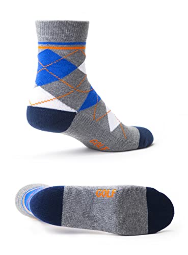 Men's Fashionable Argyle Diamond Pattern Socks, Double Pile Sports Athletic Golf Socks / 4 pairs3