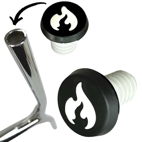 Chilli PRO Scooters Barends Plugs Stunt-Scooter Alu Bar Lenker Enden verschluss Stopfen (1 Paar) Schwarz/Flame Logo weiss