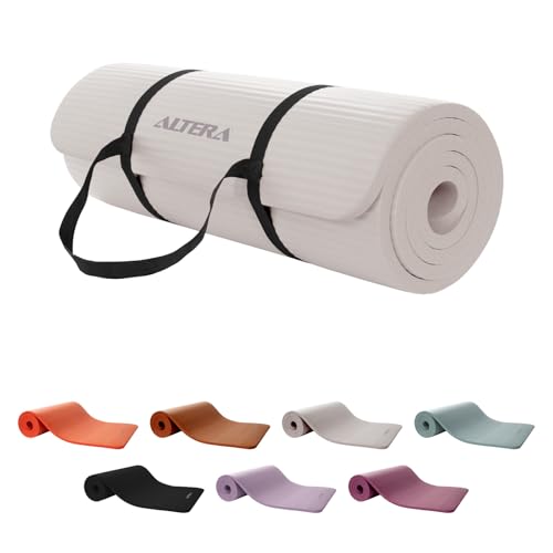 La mejor selección de Colchones slp los mejores 5. 47 Altera YOGAZEN Tapete de Yoga Extra Grueso 15mm para Ejercicio, Pilates, Estiramientos y Meditación | Antideslizante, Impermeable y Portátil con Correa | 190x62cm (Arena)