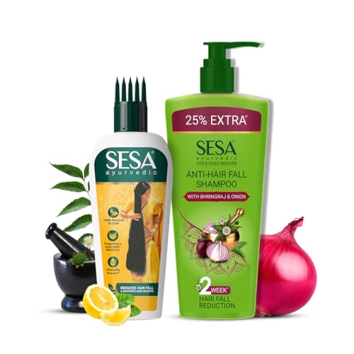Image of SESA Ayurvedic Hair Oil 200Ml + Anti Hairfall Shampoo 500Ml Combo Pack Control Hair Fall Nourishes Scalp Help Hair Growth For Men & Women
