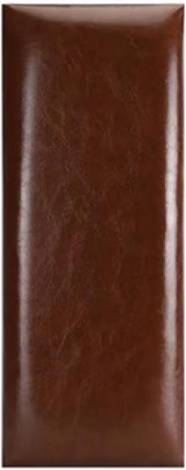 Oily Waxed Leather Wall Padded Panel, 3D Anti-Collision Self-Adhesive Wall Stickers, for Bedroom Living Room Bed Wall Cushion Bed Headboard,Brown,20x50cm