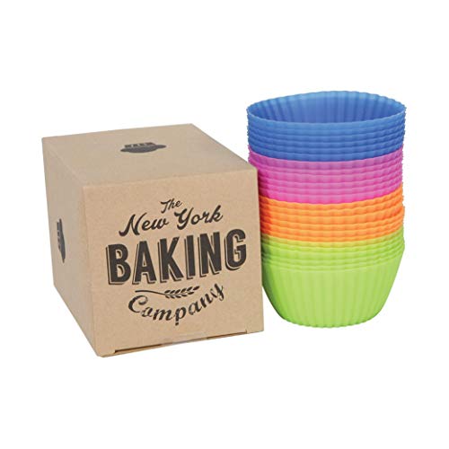 NY Baking Co. Silicone Baking Cups, 2.8" Reusable Cupcake Liners, Stand Alone Pan