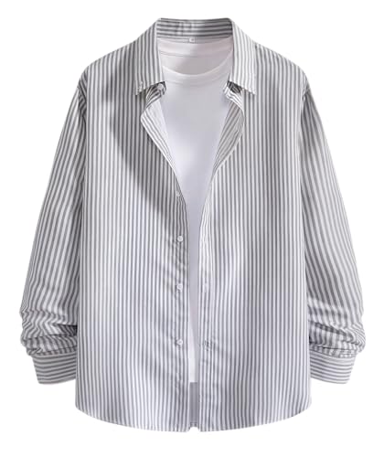 Image of Afflatus Men's Striped Casual Regular Fit Shirt Cotton Blend Stripe Full Sleeve Stylish Shirt for Men