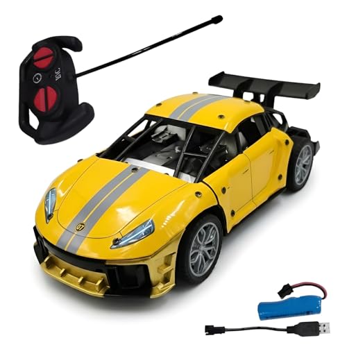Image of WireScorts Die Cast Racing Car for Kids, Rechargeable RC Car for Kids with Light, High Speed RC Car for Boys, Metal Die Cast Racing Car for Boys with Light, Pack of 1, Multi Color