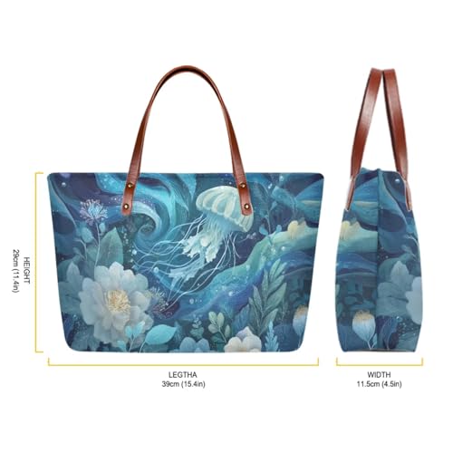 Image of Top Handle Purse for Women, Large Tote Handbag With PU Wallet Set, Gift for Mom