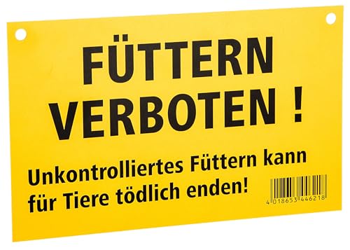 AKO Warnschild 'Füttern verboten', Weidezaun, Kunststoff, gelb, einseitig bedruckt